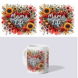 Mama Life Floral Heart Mug